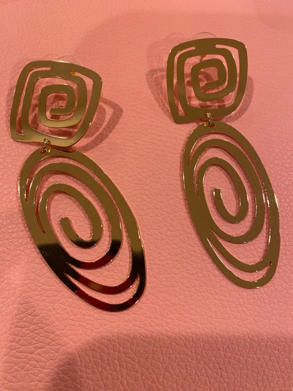 Gold Spiral Drop Earrings - Women Jewelry